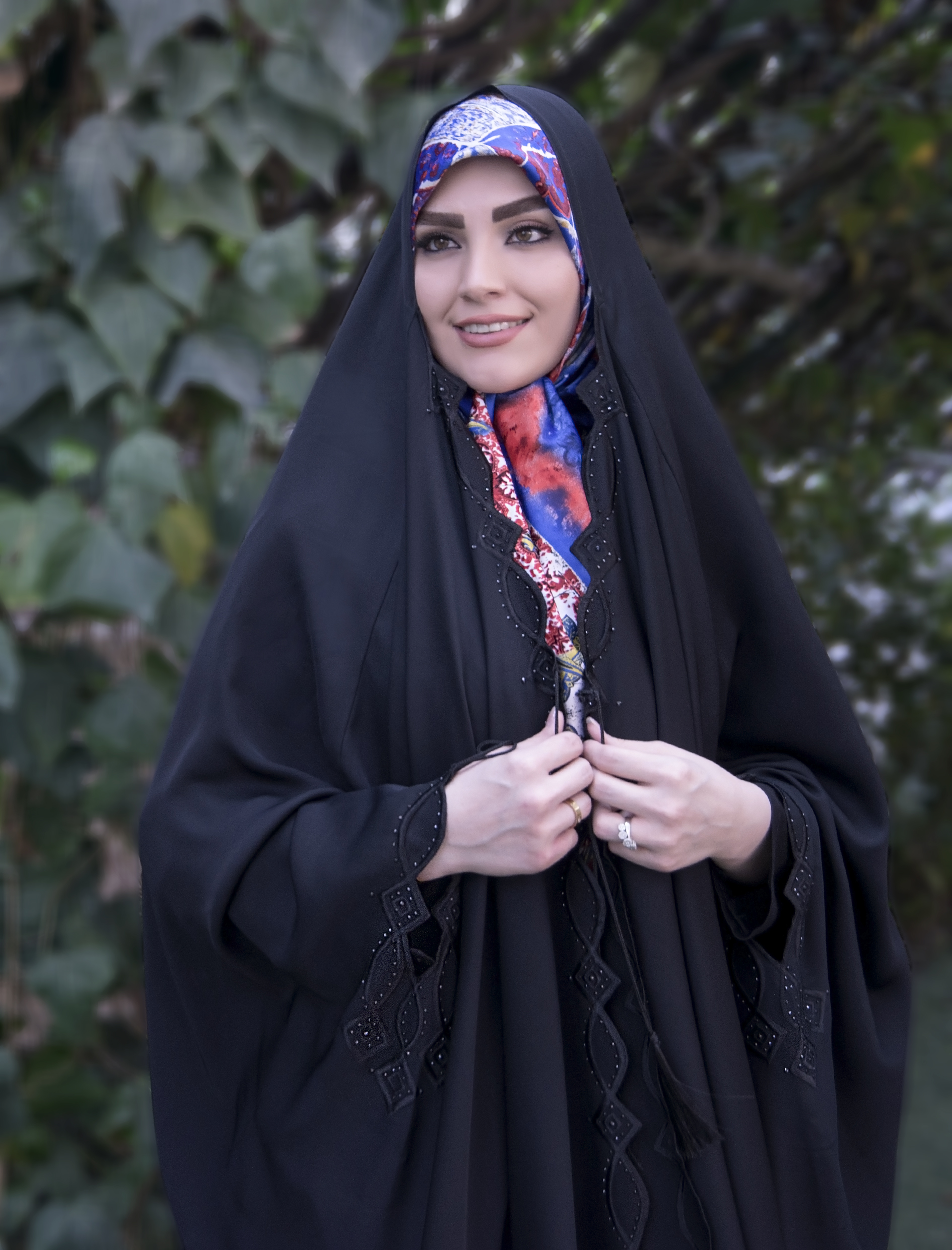 چادر عربی گلدوزی مدل لوزی